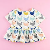 back of Knit peplum Top pattern on pink background