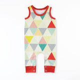 The Tank Top Romper Pattern in a Colorful Geometric Print
