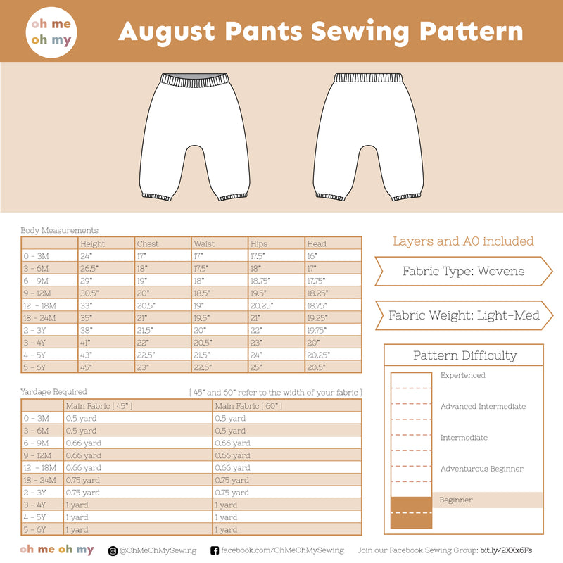 August Pants Pattern