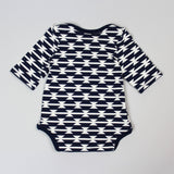 Back Of Navy Print Onesie Sewing Pattern