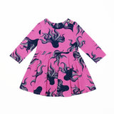 Octopus Fabric Knit Long Sleeve Dress PDF Pattern on White Background