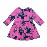 Octopus Fabric Knit Long Sleeve Dress PDF Pattern on White Background