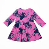 Back of Long Sleeve Knit Dress PDF Pattern on White Background