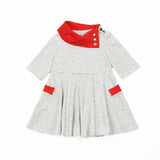 Striped Cowl Neck Dress PDF Pattern with pockets on a white background