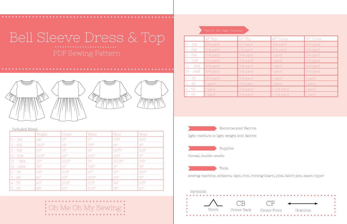 Belle Dress + Top Pattern  OhMeOhMySewing
