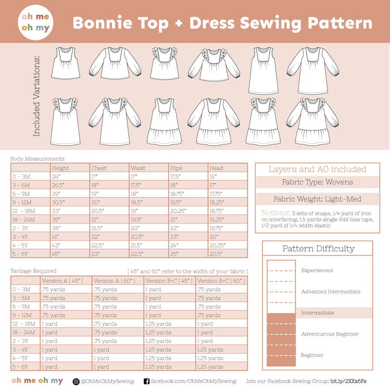 Bonnie Dress + Top Pattern – OhMeOhMySewing
