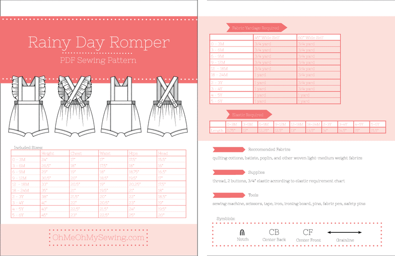 Rainy Day Romper PDF Sewing Pattern