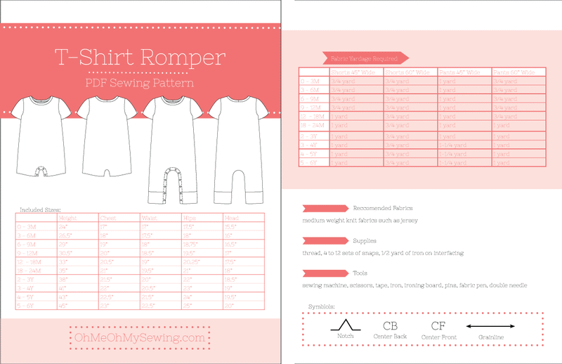 The T-Shirt Romper PDF Sewing Pattern