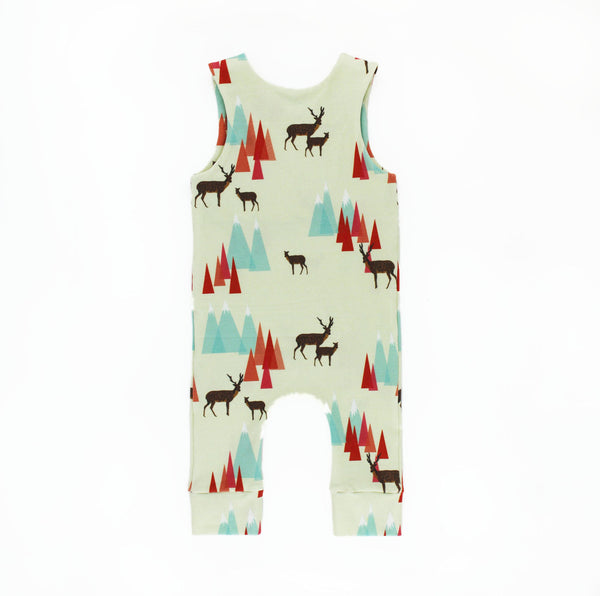 the back of the woodland romper sewing pattern