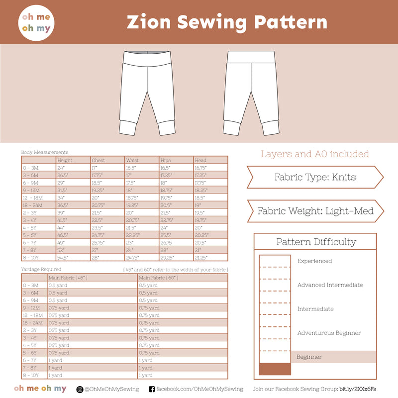 Zion Leggings Pattern – OhMeOhMySewing